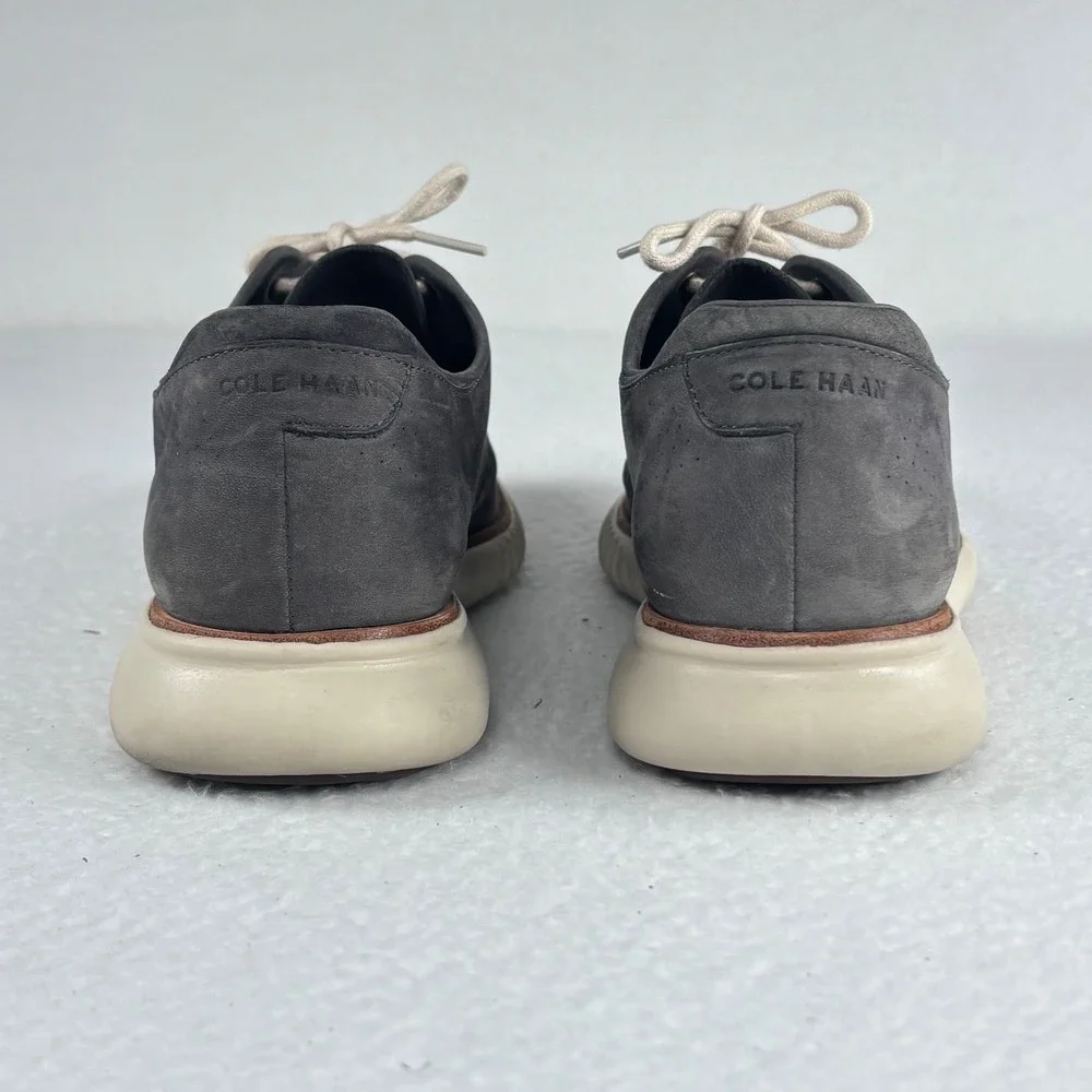 Cole Haan 2 ZEROGRAND Wingtip Oxford Mens 8 Gray Nubuck Suede Athleisure‎ Preppy